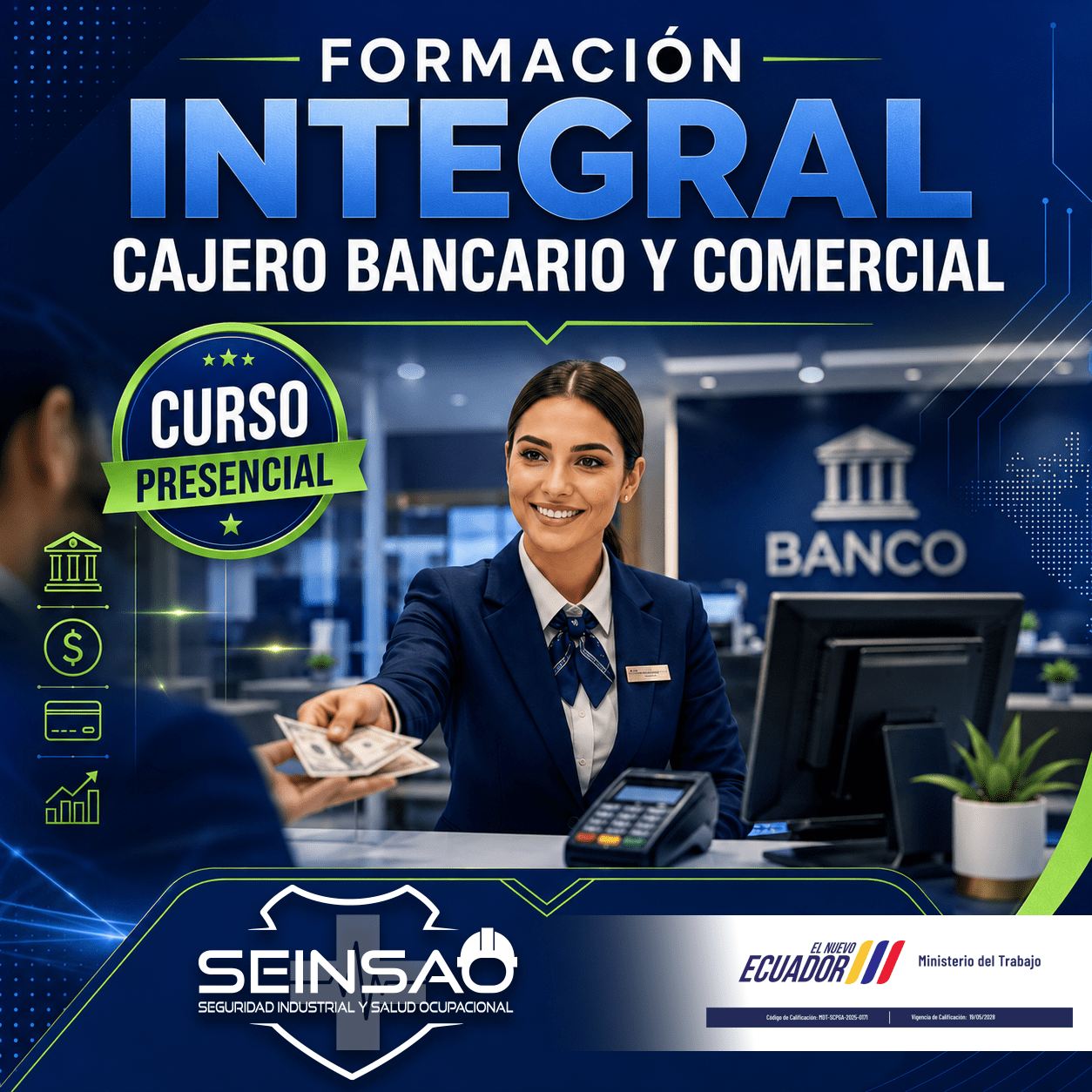 FORMACIÓN INTEGRAL CAJERO BANCARIO Y COMERCIAL